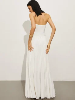 Wrap Off-Shoulder Pleated Dress