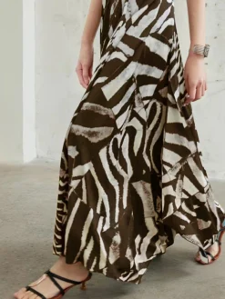 Zebra Printed Maxi Skirt