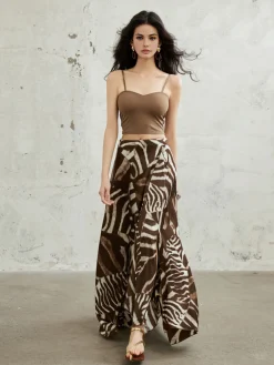 Zebra Printed Maxi Skirt