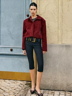 Zipper-Pockets Lapel Suede Jacket