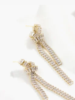 Zircon Creative Knotted Tassel Earrings